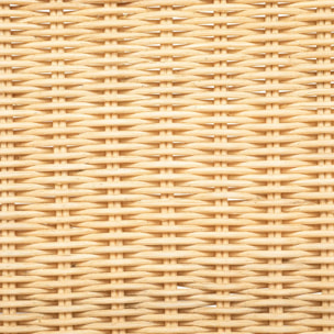 Banquette "Malevio" en rotin & acajou 125x65cm beige
