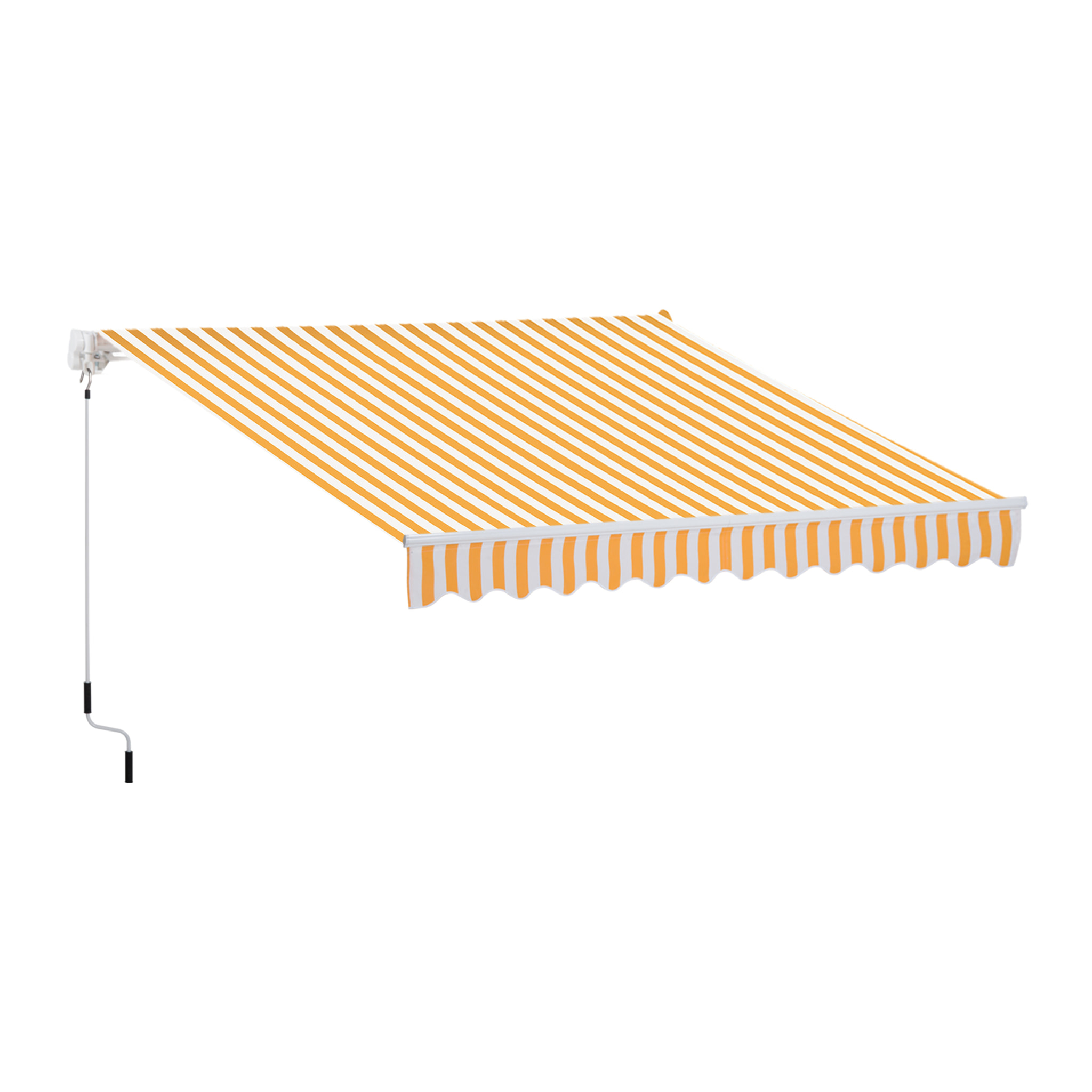 Toldo Manual Retráctil 350x250 cm, Toldo Exterior Terraza con Ángulo Ajustable, Brazo Articulado, Montaje a Pared, Estructura de Aluminio, Anti-UV e Impermeable, para Jardín, Naranja