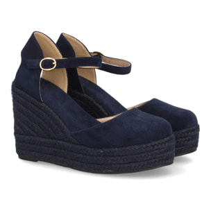 Alpargata cuña mujer talón cerrado y pulsera tobillo