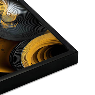 Affiche encadrée abstraite spirales noir et or Affiche + cadre en métal - Noir