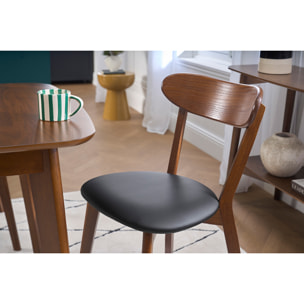 Chaises vintage en bois foncé et noir (lot de 2) DOVE