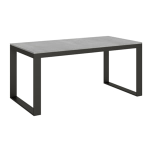 Mesa extensible 90x180/440 cm Tecno Evolution Cemento estructura Antracita