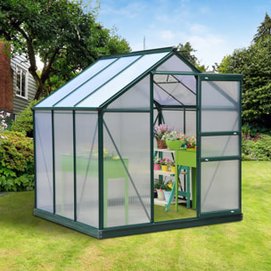 Serre de jardin polycarbonate alu. vert