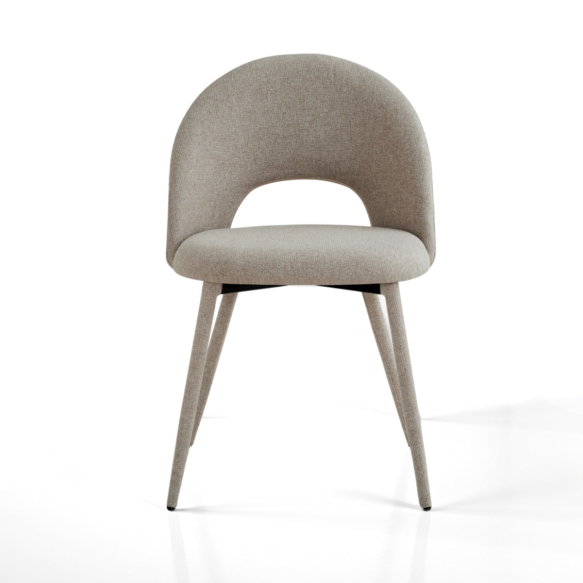 Lot de 4 chaises de salle à manger Tomasucci SELMA, en tissu, beige, 54 × 51 × 79 cm