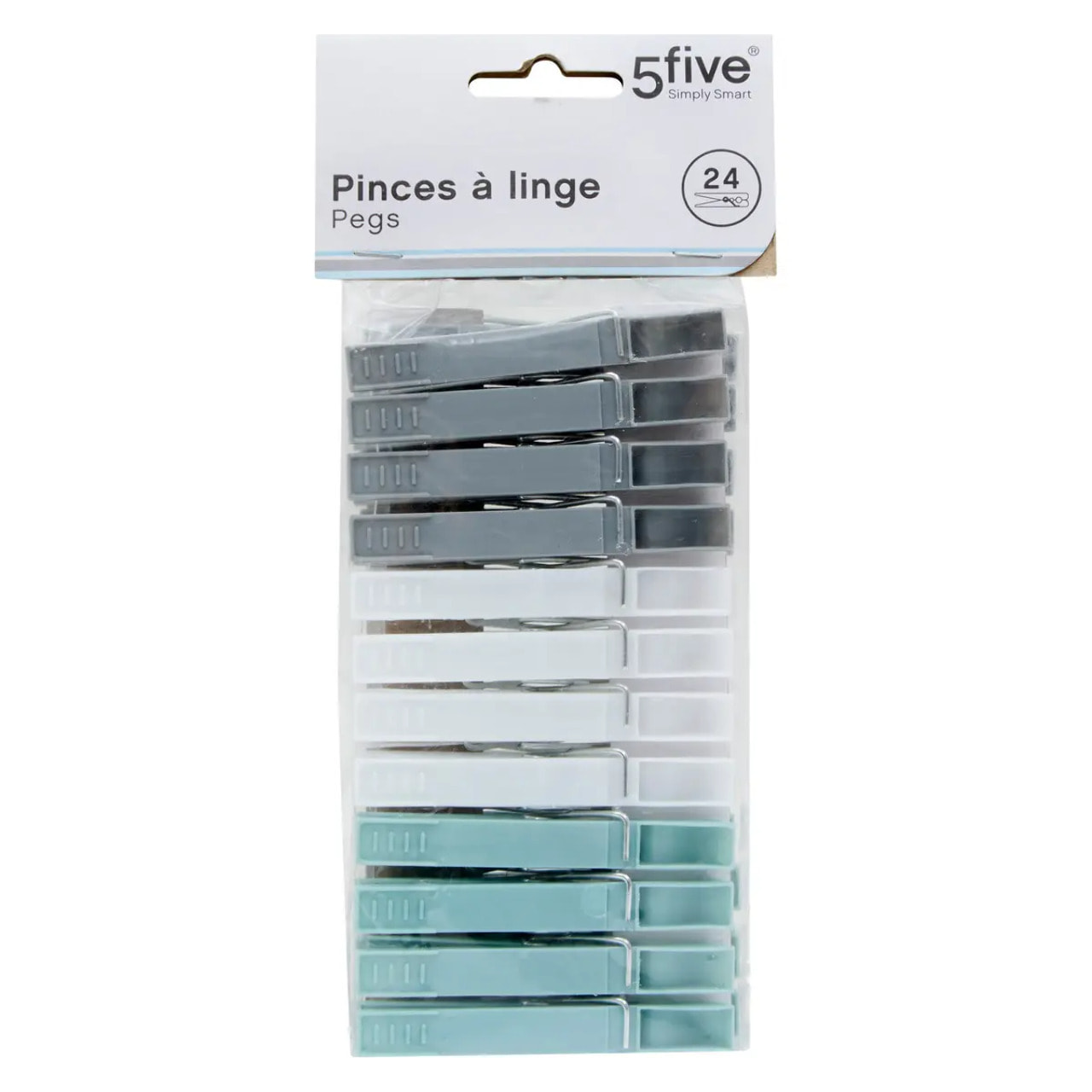 Lot de 24 pinces à linge 3 couleurs