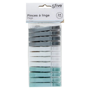 Lot de 24 pinces à linge 3 couleurs