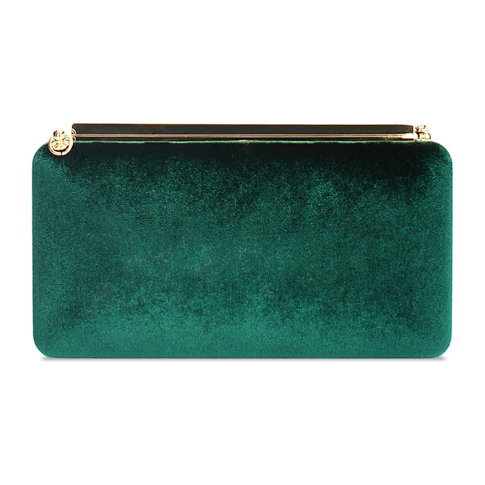 Clutch verde in velluto