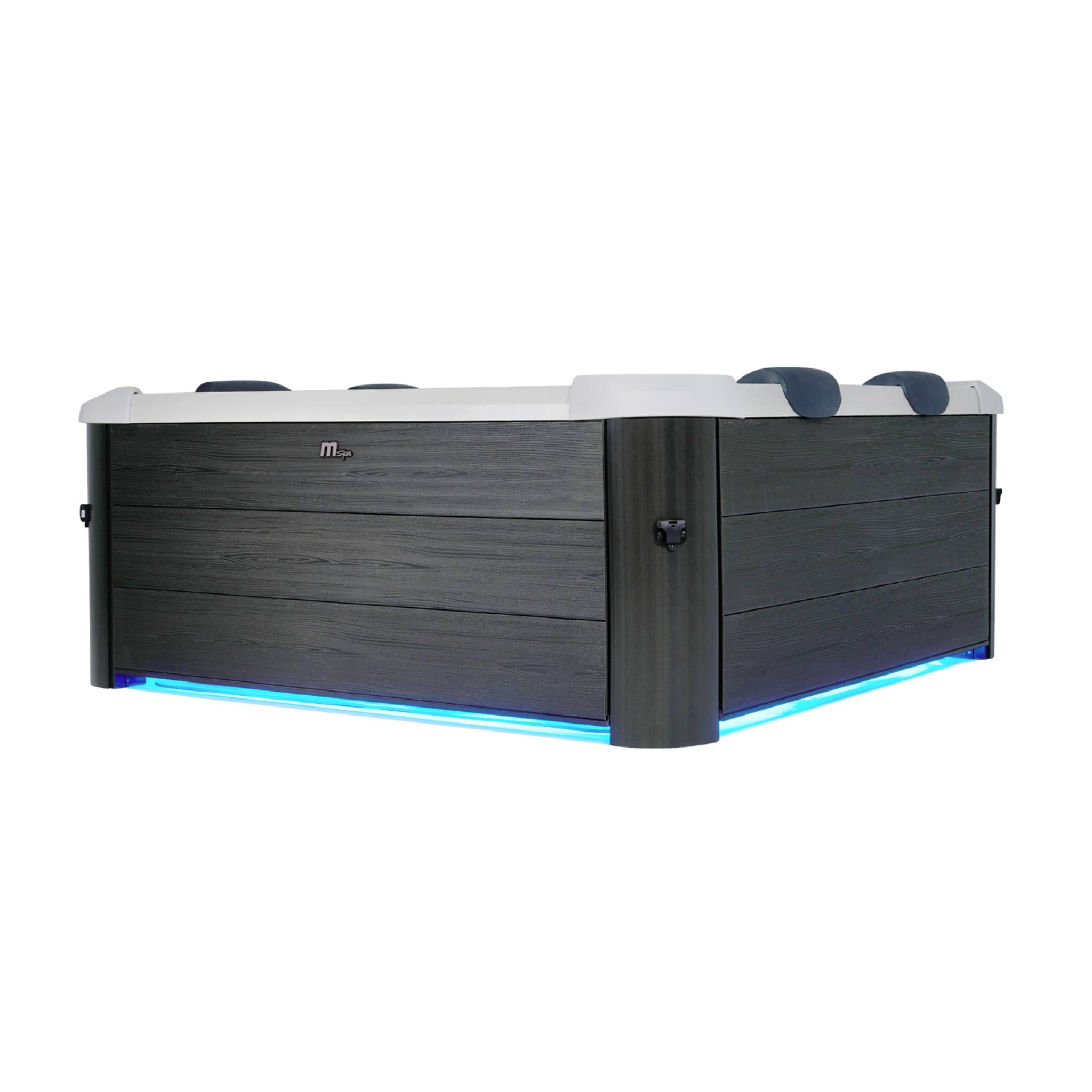 SPA rigide OSLO Plus MSPA 6 personnes gris. 4 coussins. bâche incluse. hydromassages système. 180 x 180 x 65 cm