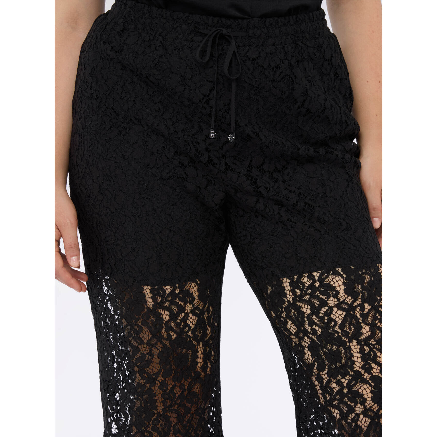 Fiorella Rubino - Pantalones acampanados de encaje - Negro