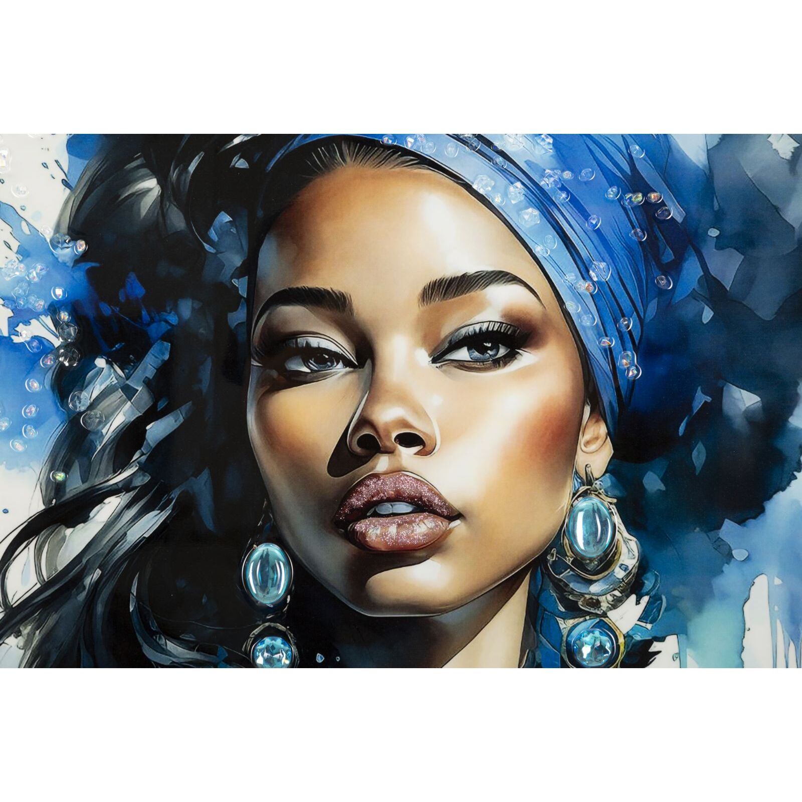 DIPINTO SU TELA LACCATO ALTEA -A- C/CORNICE CM 82X4X82