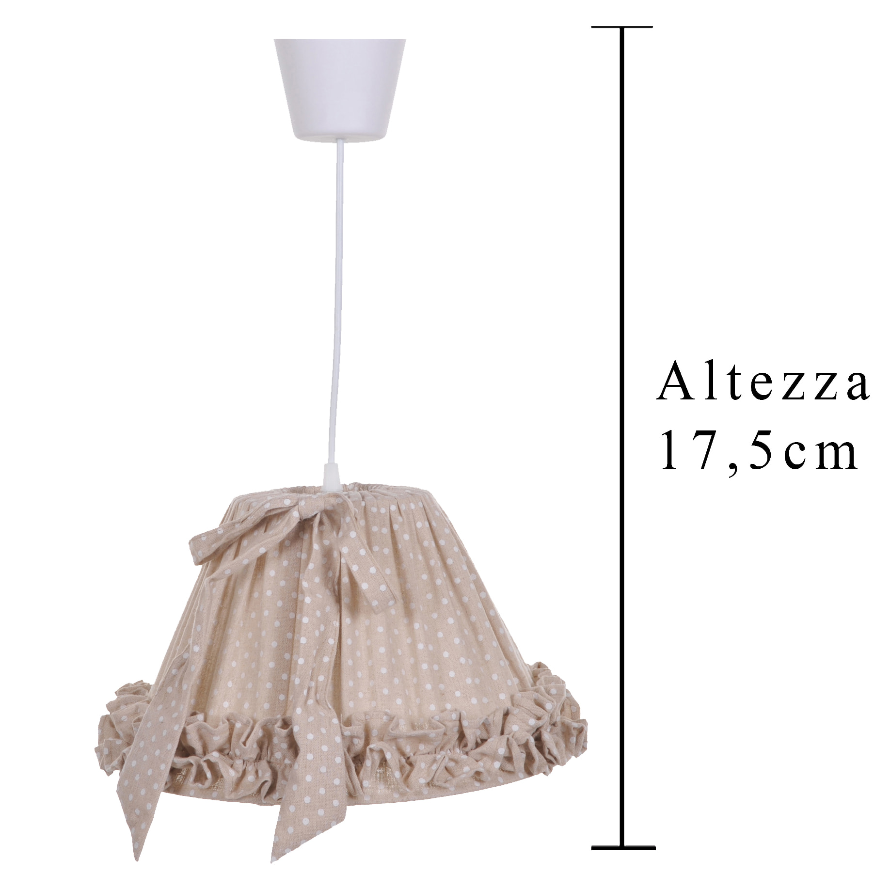 Lampada Da Appendere. Altezza 17,5 Cm - Pezzi 1 - 32X17,5X32cm - Colore: beige - Bianchi Dino - Lampade E Lampadari