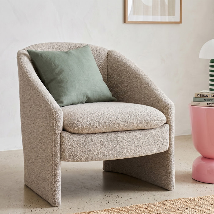 fauteuil arrondi en tissu bouclé - AMI