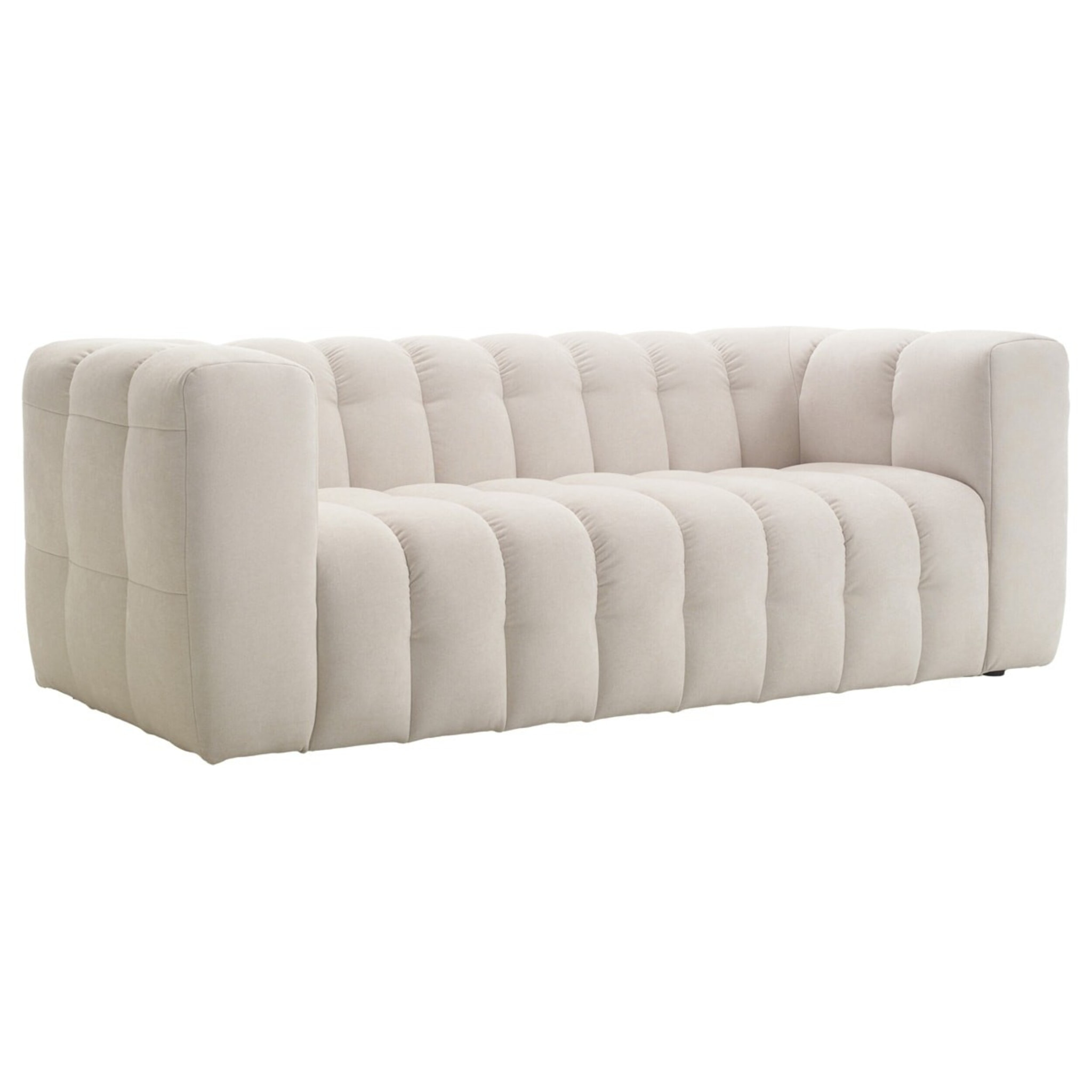 Canapé capitonné 3 places en tissu chenille - CESTER