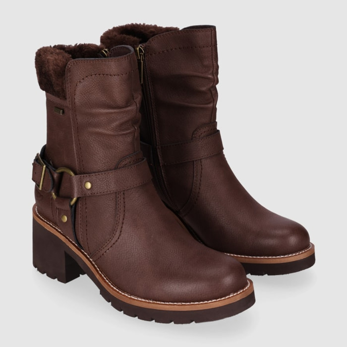 Botines de Piel - Marron - Tacón: 5 cm