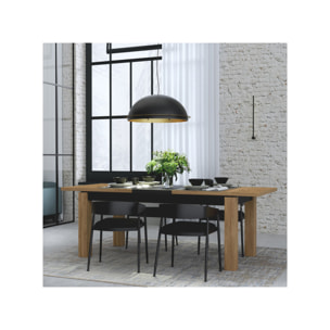 Table extensible 180/226cm en bois effet chêne & noir - FACTORY