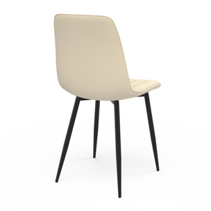 Chaises Fiona en velours et pieds métal - Beige