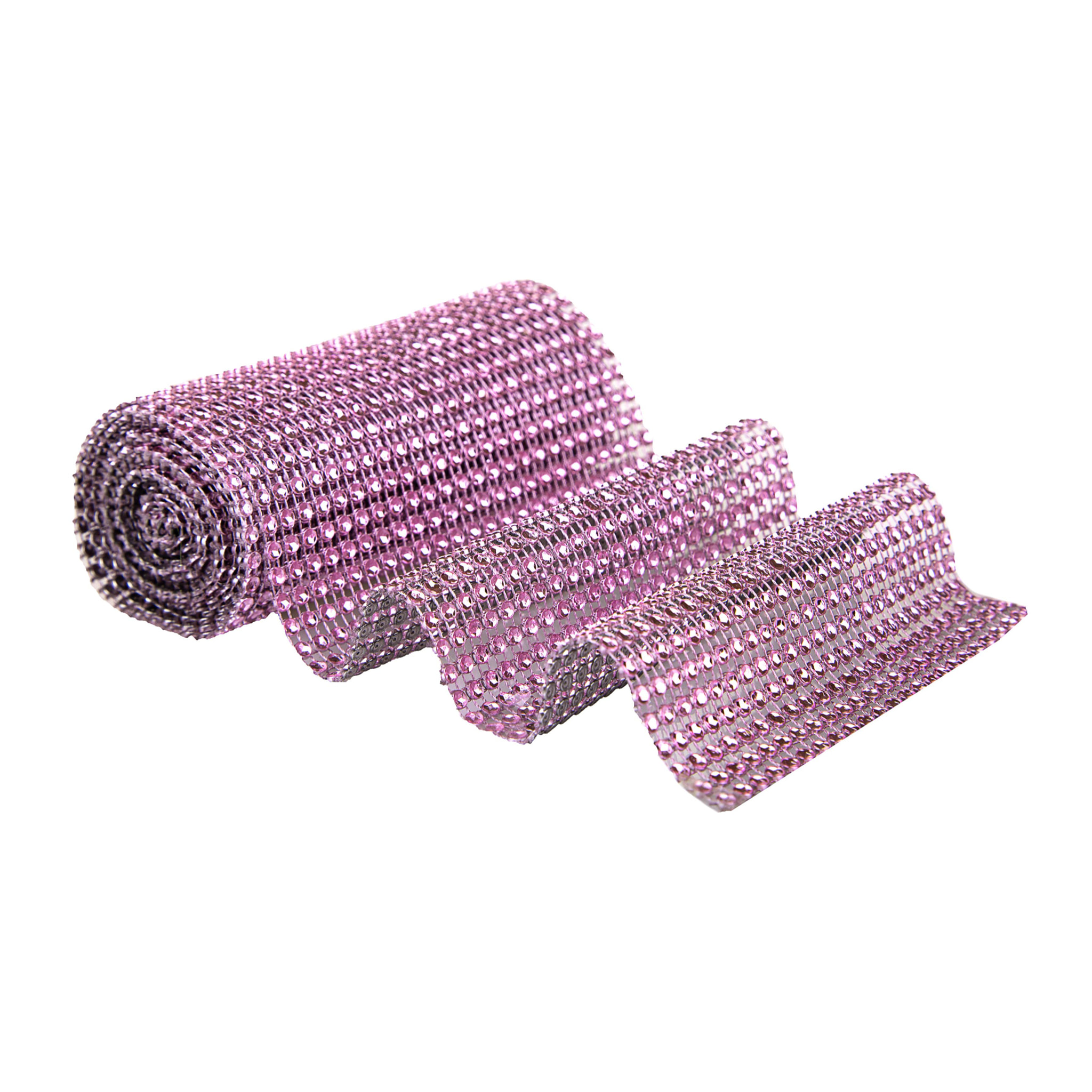 Nastro Strass. Altezza 1,82 Mt - Pezzi 6 - 182X13X1cm - Colore: Rosa - Bianchi Dino - Articoli Natalizi