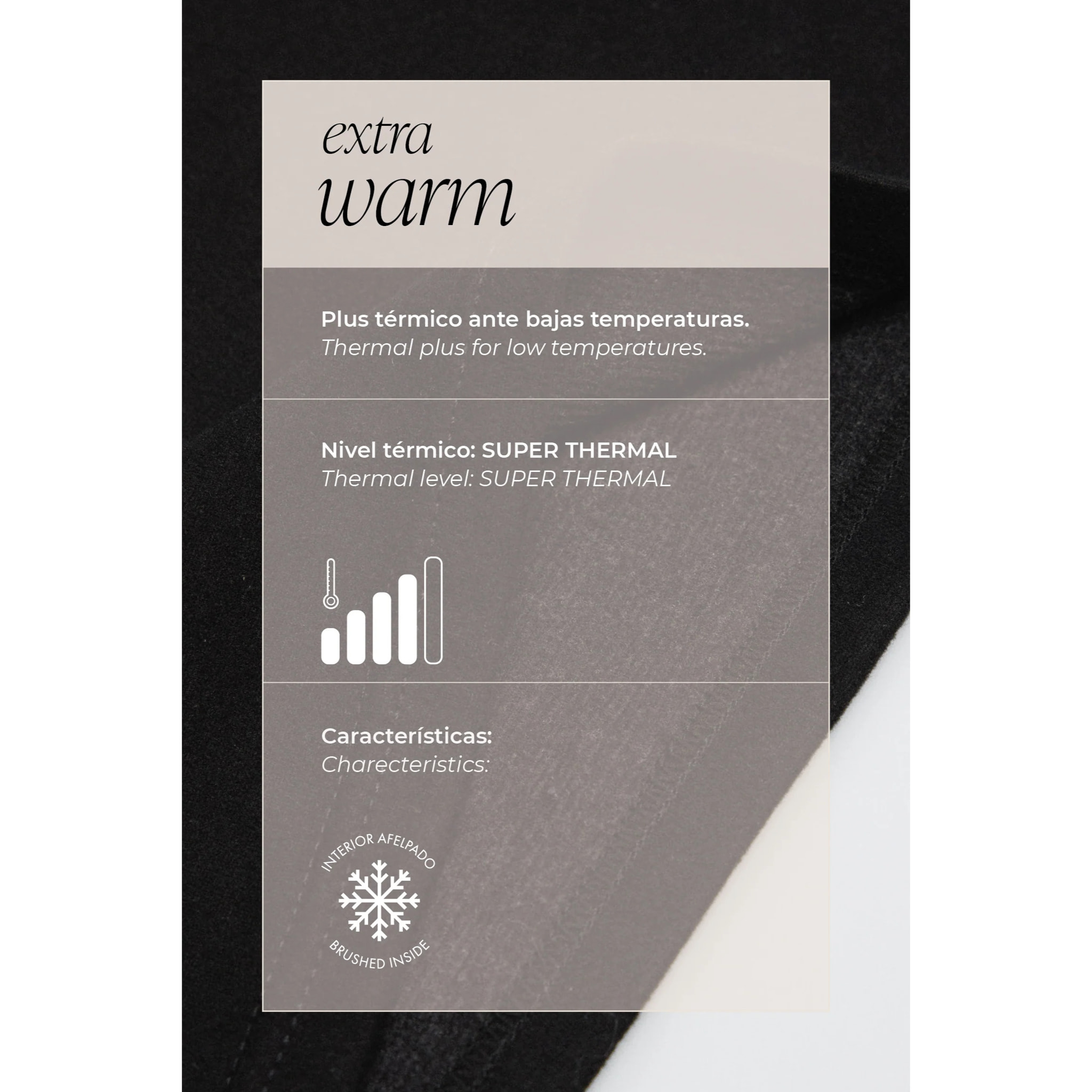 Maglietta termica extra calda a girocollo nera