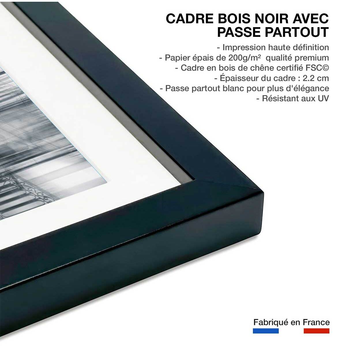 Poster lisboa - tram 28 Affiche sous cadre noir