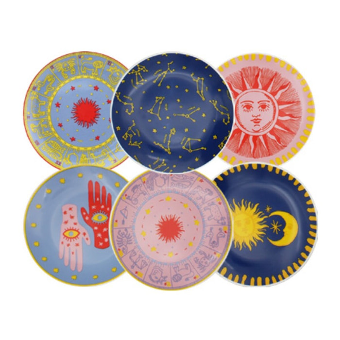 Lot de 6 petites assiettes, CONSTELLA