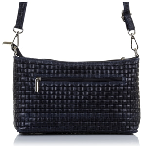 Zia Borsa a tracolla Donna. Pelle autentica Suede Incisione Geometrica