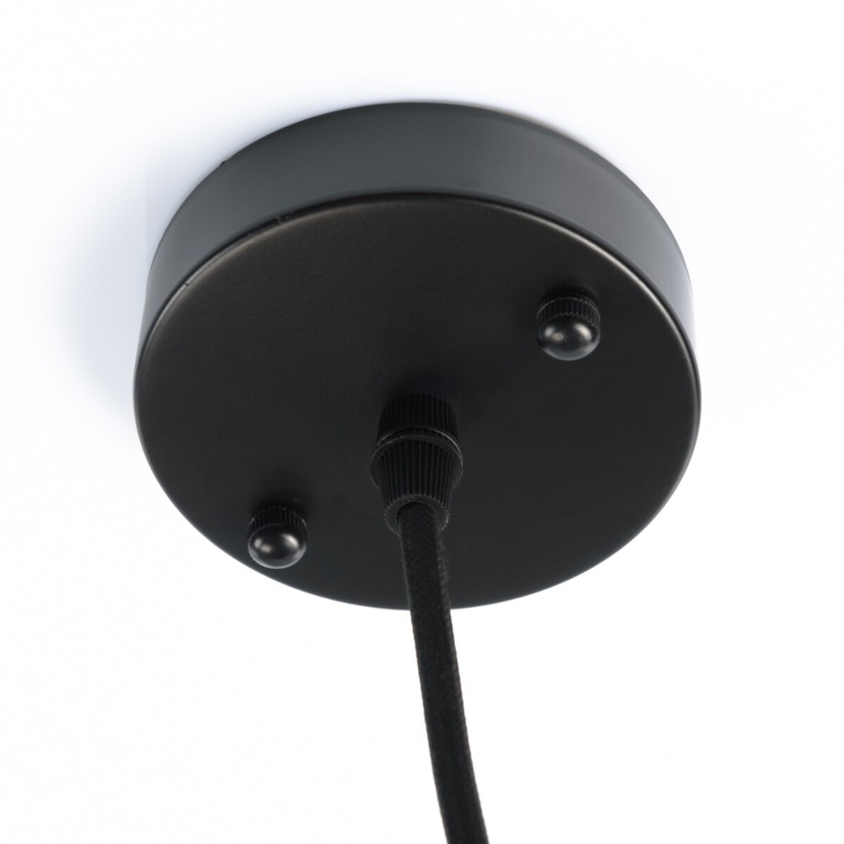 SIXTINE - Suspension 40x40cm en rotin couleur noire et teck recyclé