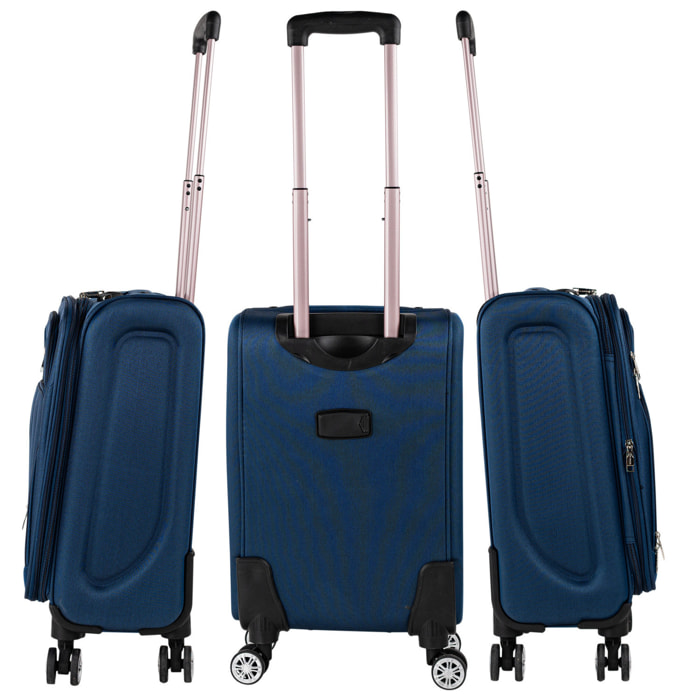 Juego De Maletas Semi-Rígidas Eva Itaca Bergamo Marino