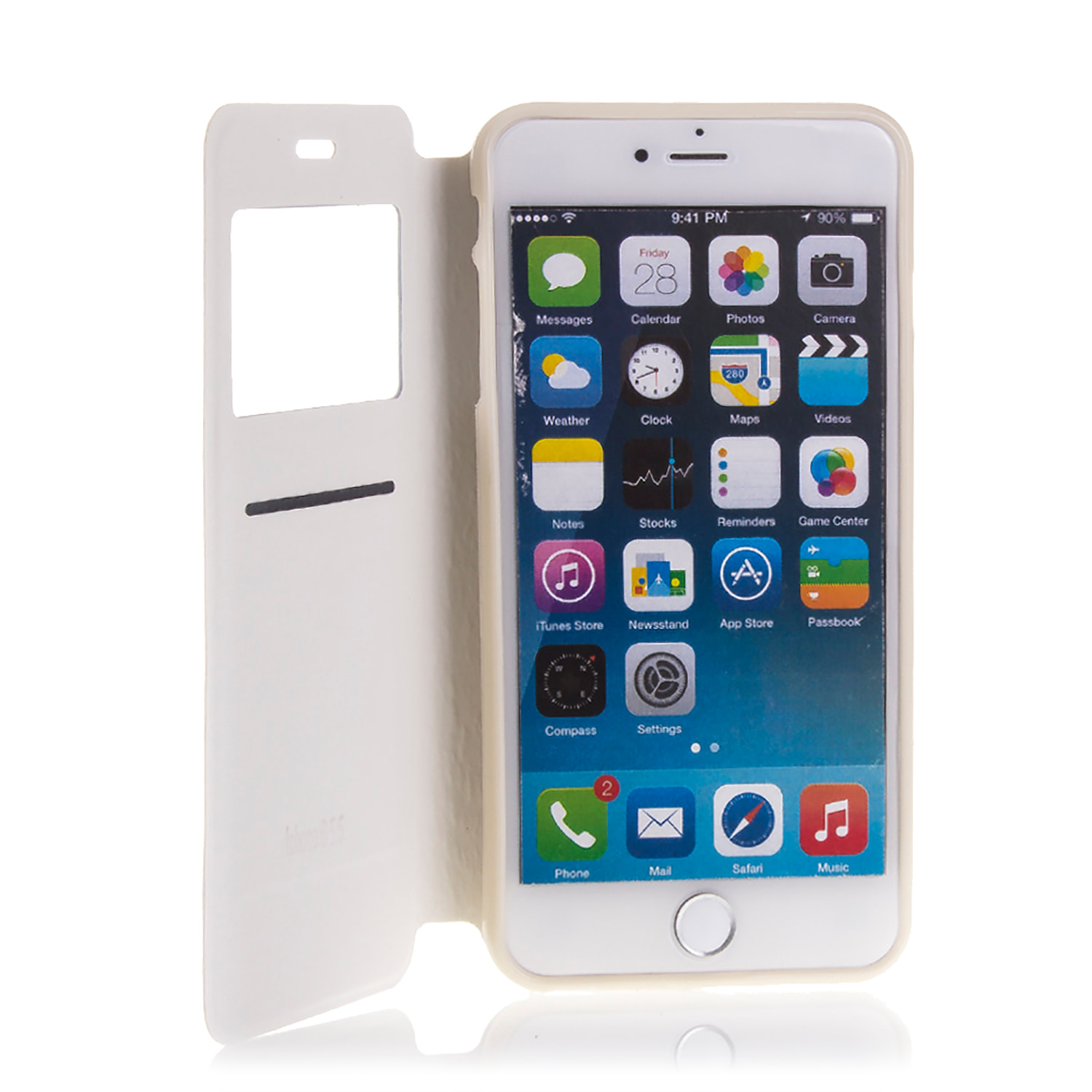 DAM COPRI LIBRO CON FINESTRA CHIUSURA MAGNETICA IP6/6S PLUS 8x1x16 Cm. Colore bianco