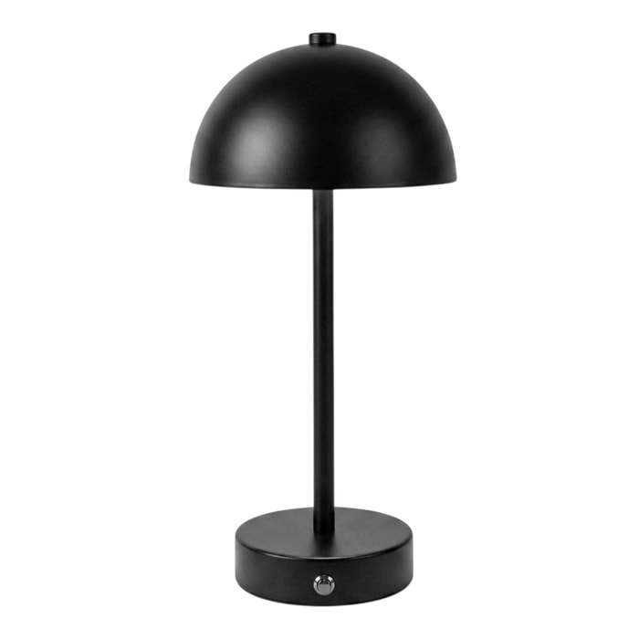 Lámpara de mesa LED recargable USB-C 14x31cm en color Negro con batería