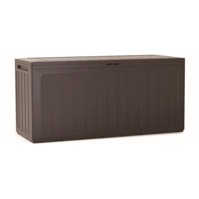 Baul de jardin 280 litros Prosperplast Boardebox de plastico en color ocre oscuro 116 x 43,3 x 55 cm