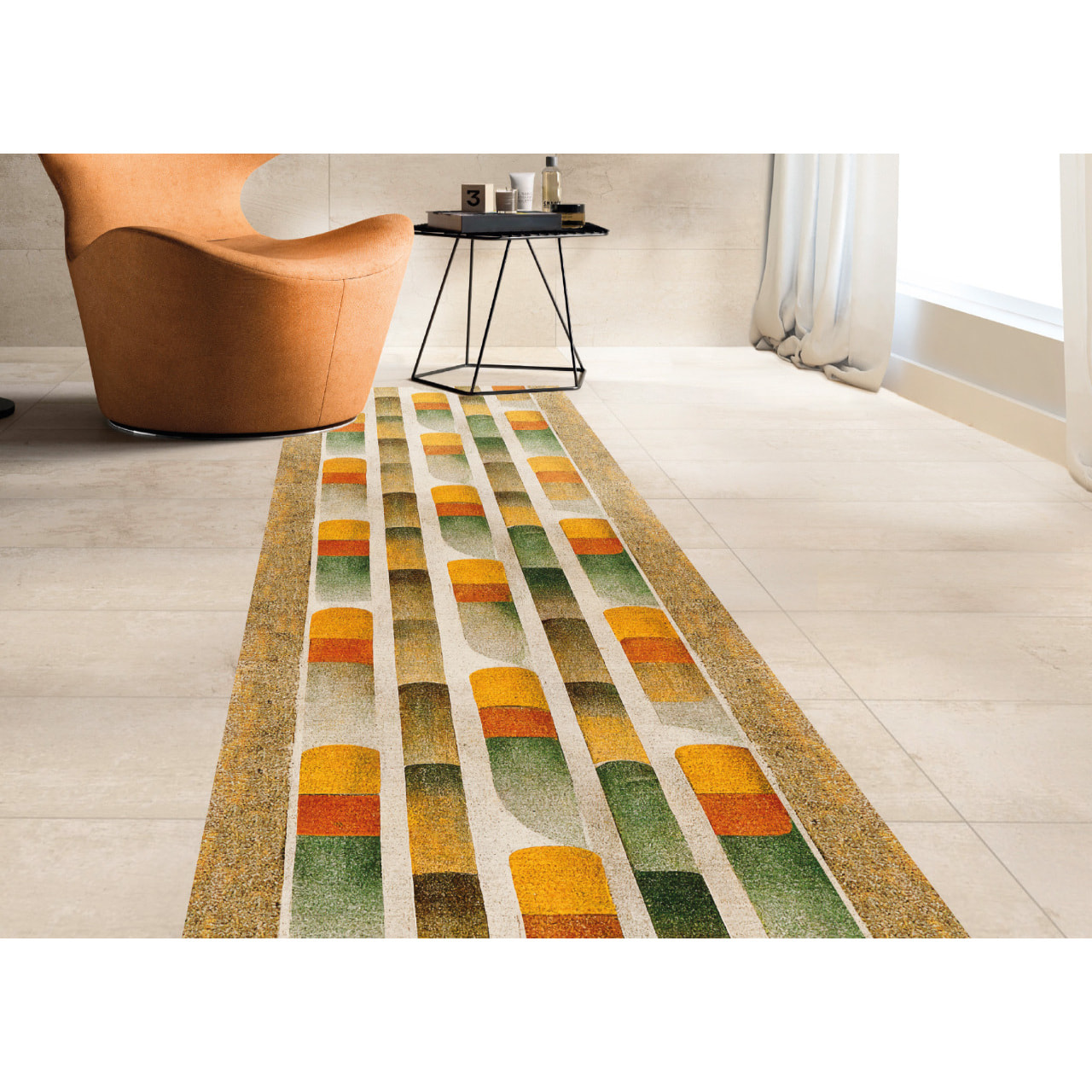 Tappeto Passatoia Cucina Con Retro Antiscivolo Antisfilo Linea Futura Settanta