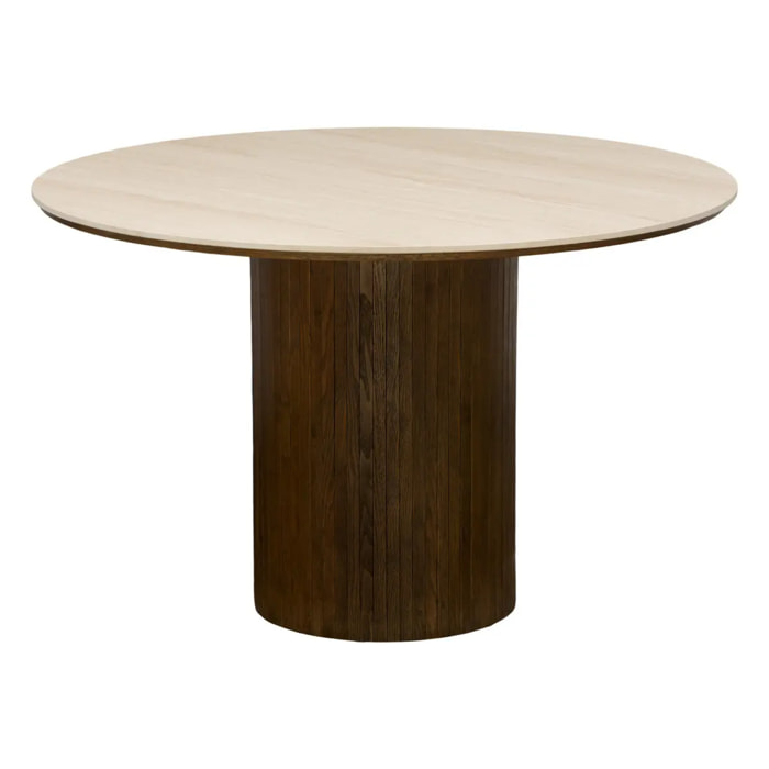 Table à manger Auren ronde D.120cm 4 places beige