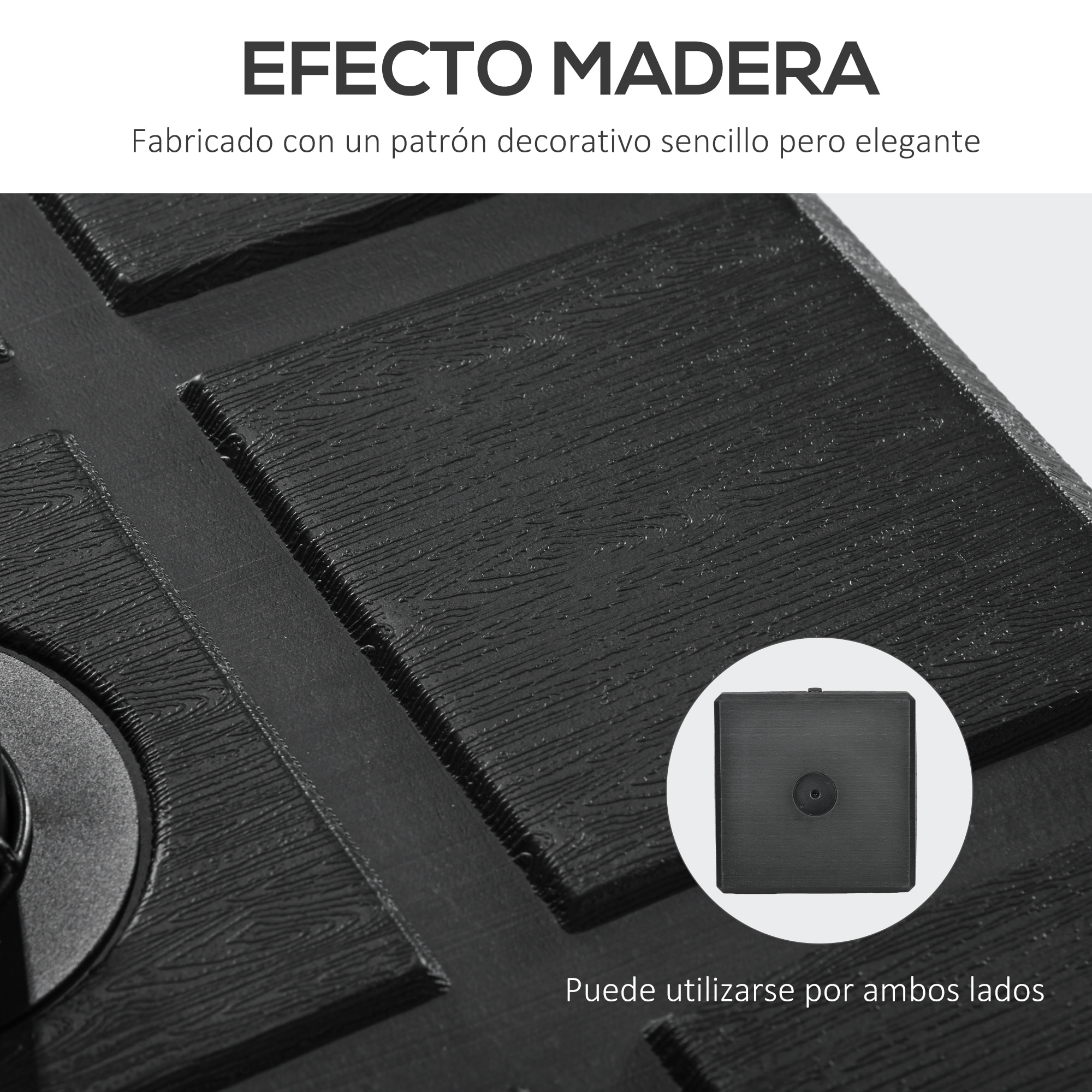 Base de Sombrilla Rectangular Soporte para Parasol Rellenable de Agua 30 kg y Arena 40 kg para Poste de Paraguas de Ø38/48 mm para Terraza Patio Jardín 49x49x36,5 cm Negro