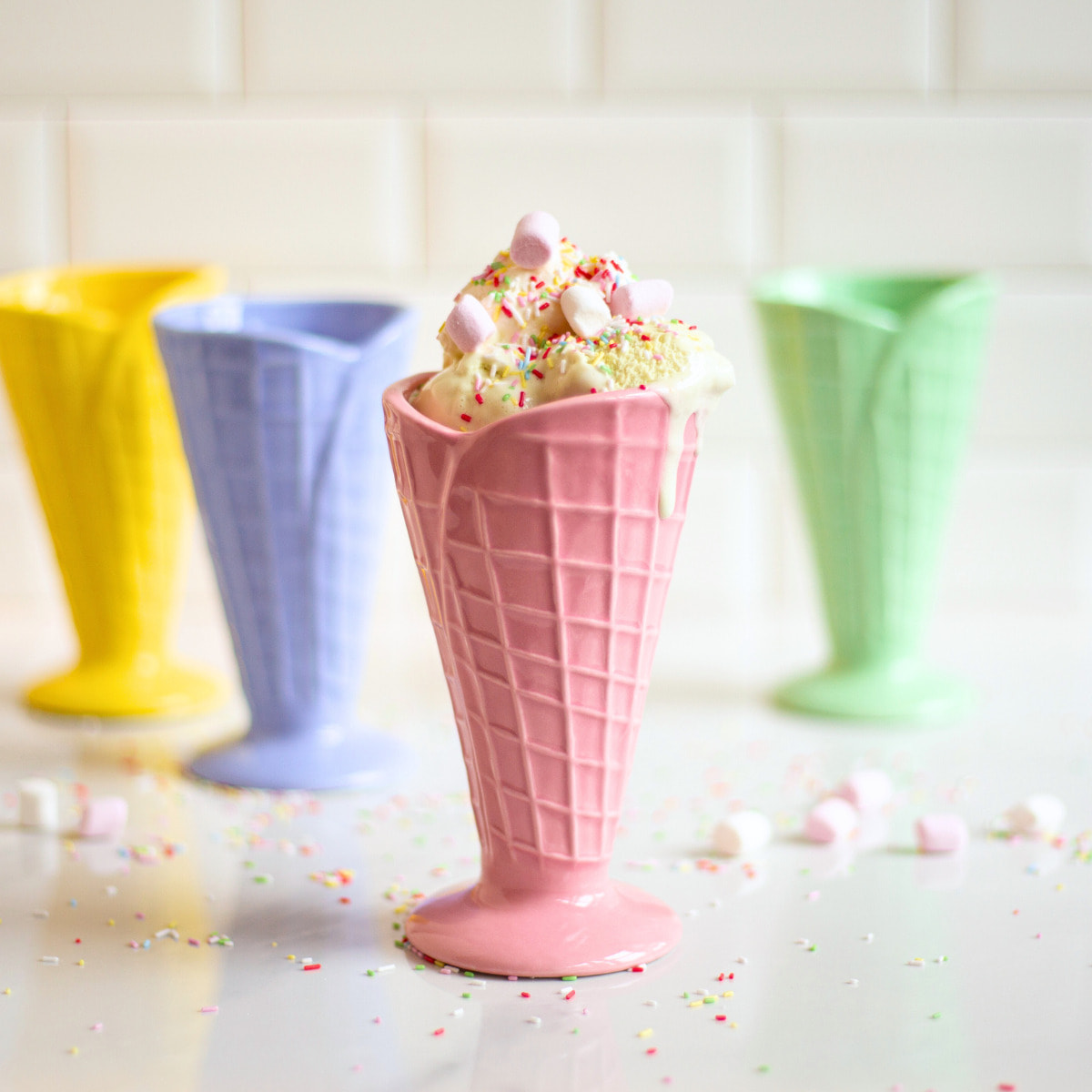 Lot de 4 coupes cône à glaces, GELATERIA