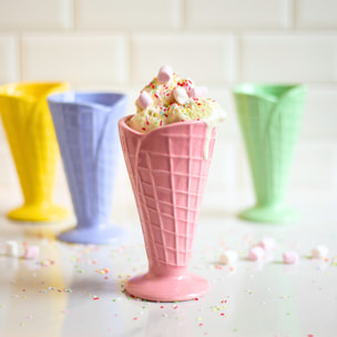 Lot de 4 coupes cône à glaces, GELATERIA