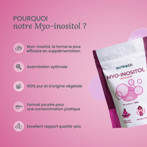 NUTRI & CO Myo-Inositol Pure en poudre + Vitamine B6 - SOPK, Soutien Hormonal & Métabolique - 150g goût neutre