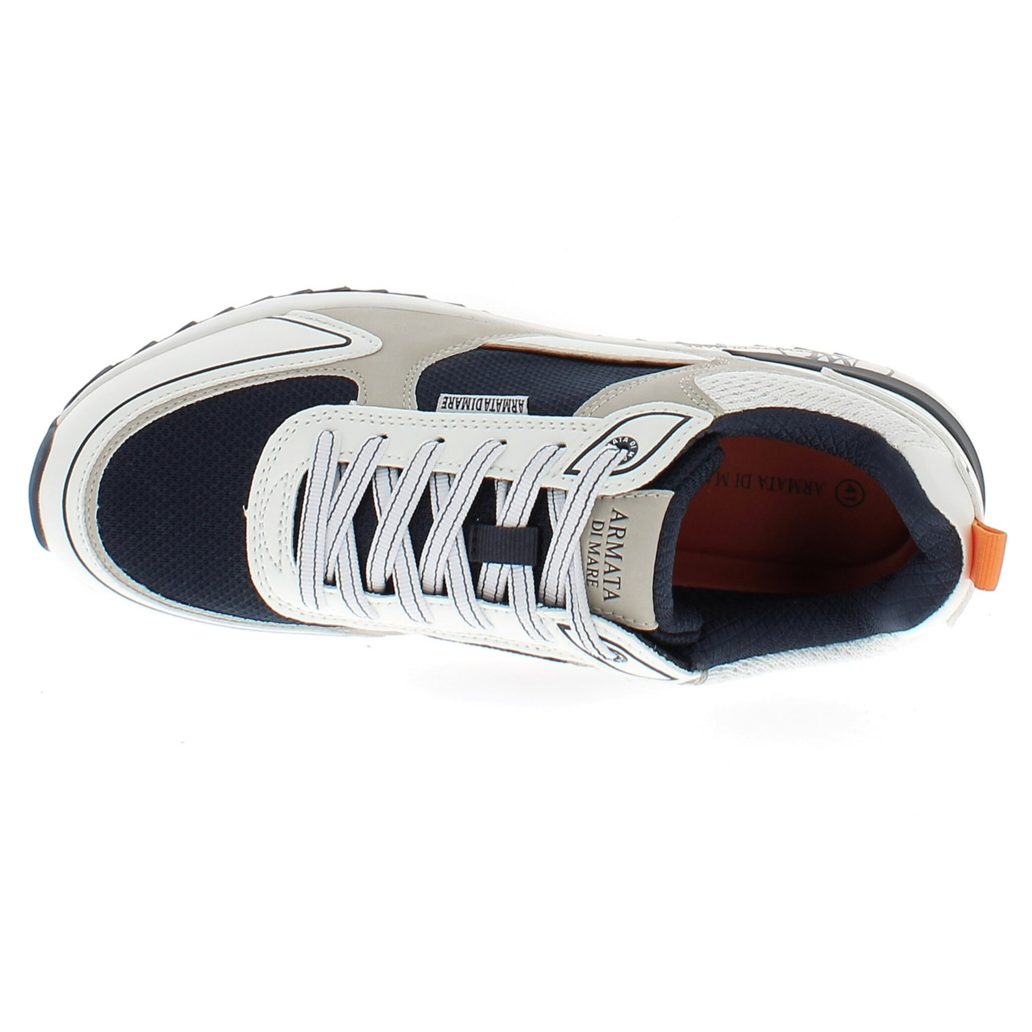Armata di Mare Scarpe Uomo Sneakers Vintage Running con Soletta Rimovibile in Memory Foam AMU 1N947 Off White Navy