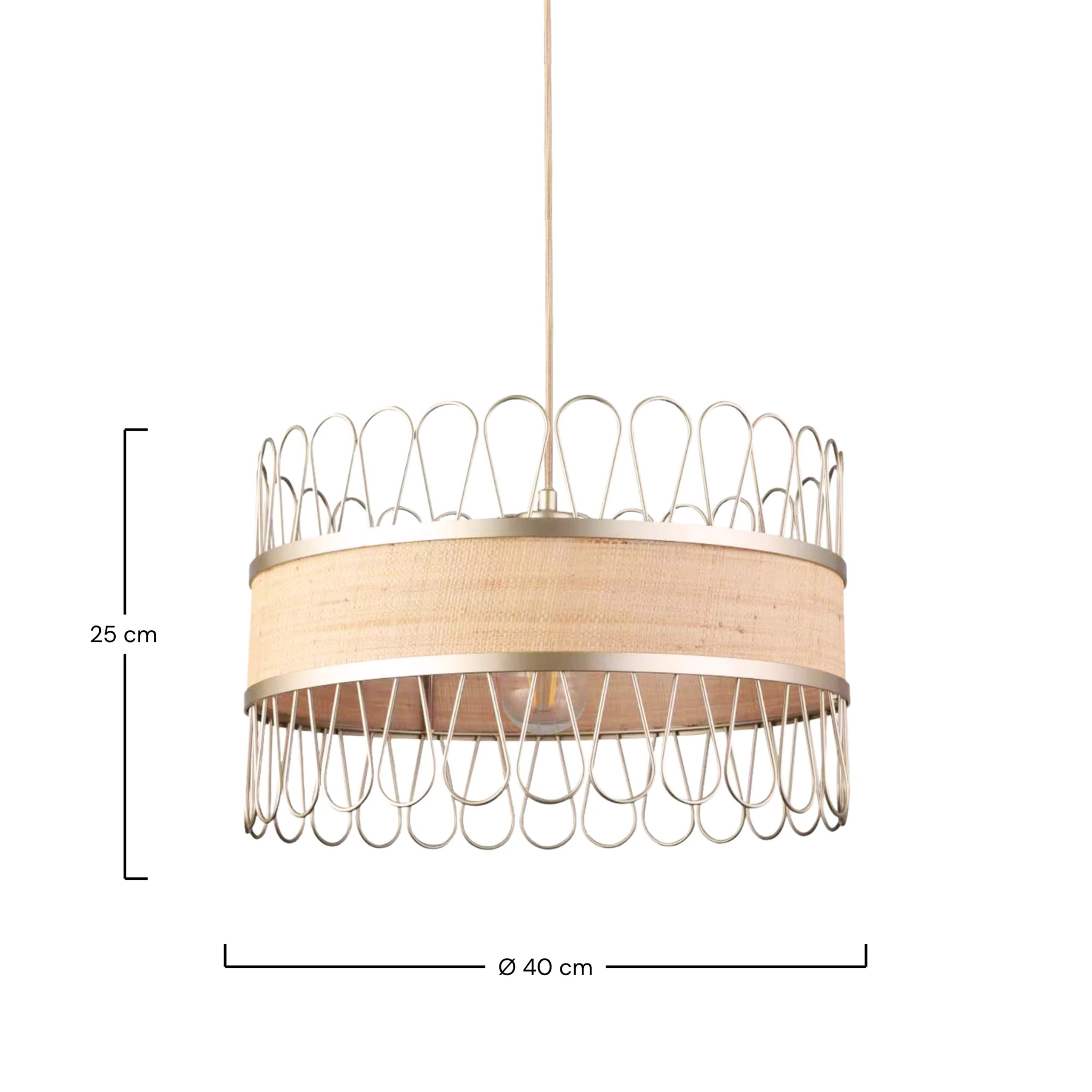 Suspension en rotin D40 cm - Flore