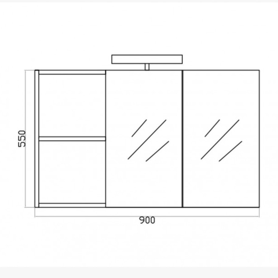 Armoire de toilette 90 cm gris Aquasun