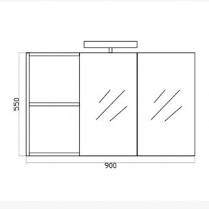 Armoire de toilette 90 cm gris Aquasun