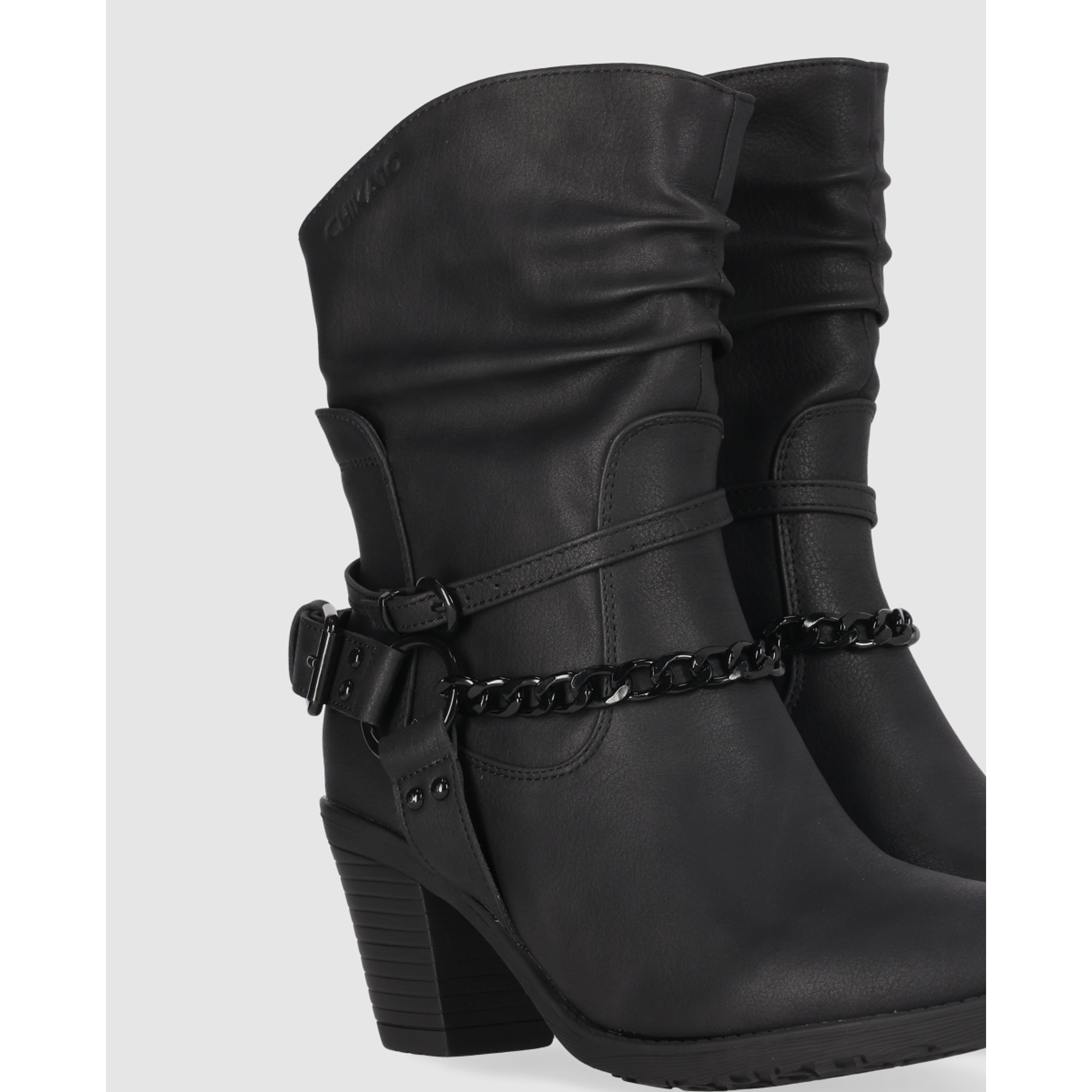 Botines - Negro - Tacón: 7 cm