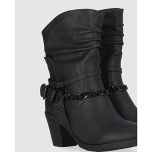 Botines - Negro - Tacón: 7 cm