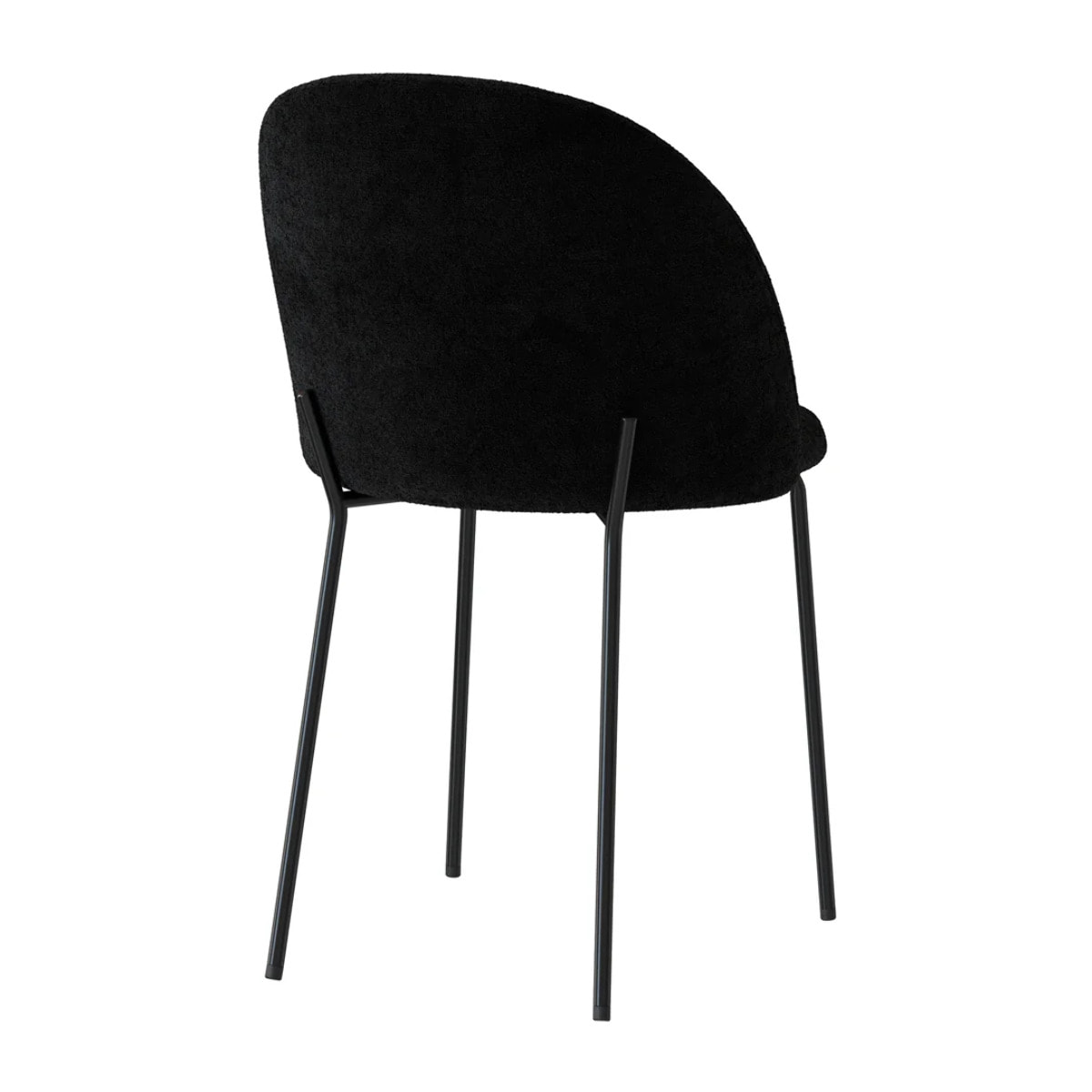 Lot de 2 chaises en tissu bouclette noir - Karl