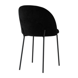 Lot de 2 chaises en tissu bouclette noir - Karl