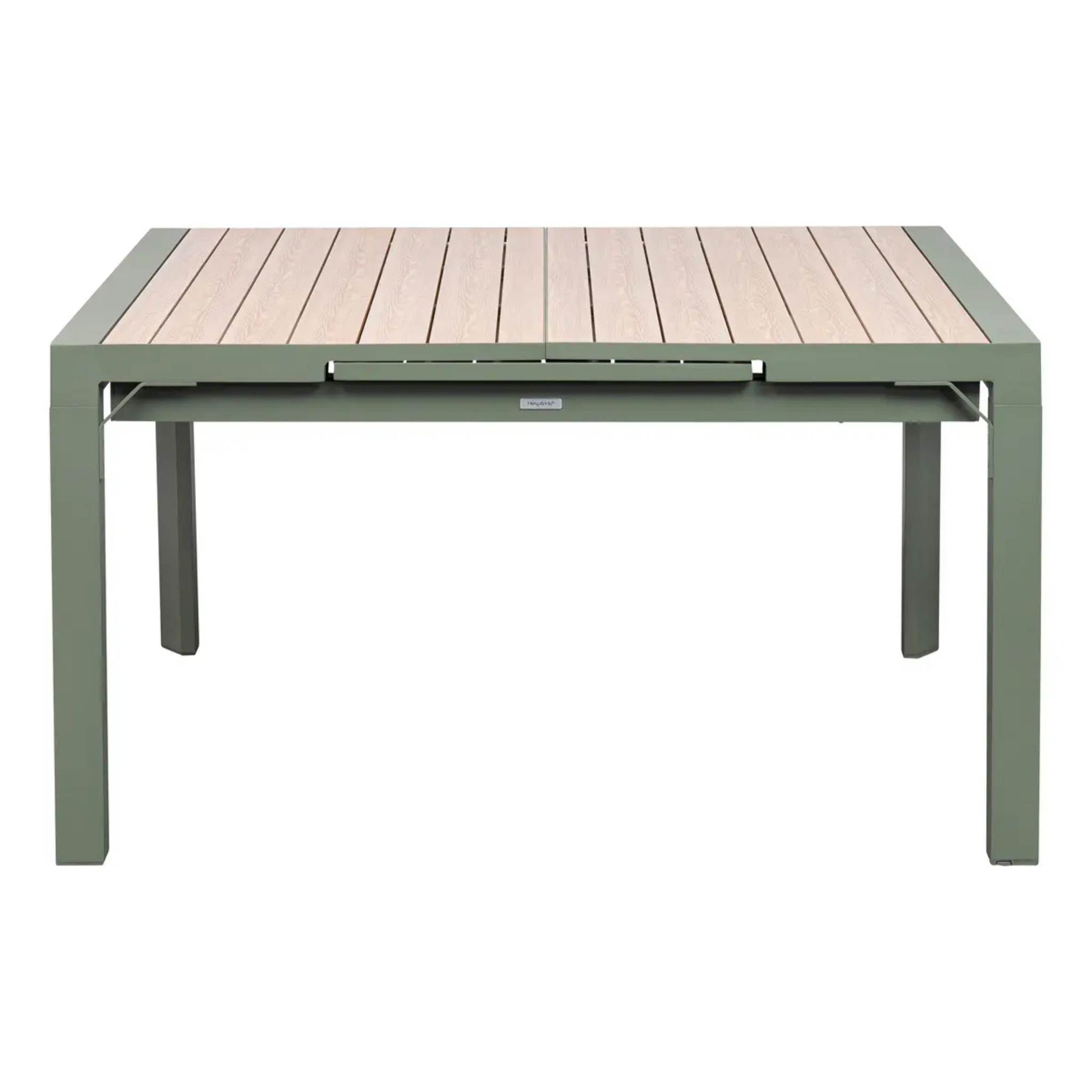 Table de jardin carrée 10 places Evasion extensible beige lin/laurier