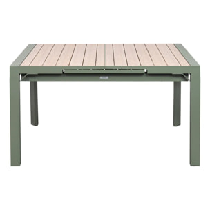 Table de jardin carrée 10 places Evasion extensible beige lin/laurier
