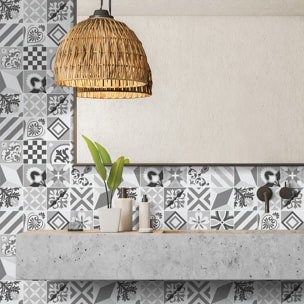 Stickers muraux - Sticker Mural Carrelage adhésif Cuisine Salle de Bain - 24 STICKERS CARRELAGES AZULEJOS MANUELANA