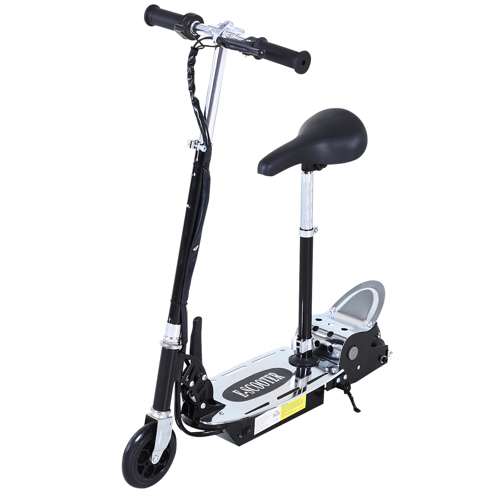 Trottinette électrique 120 W pliable pour enfant de 7 à 12 ans hauteur guidon et selle réglable 10 Km/h max. noir