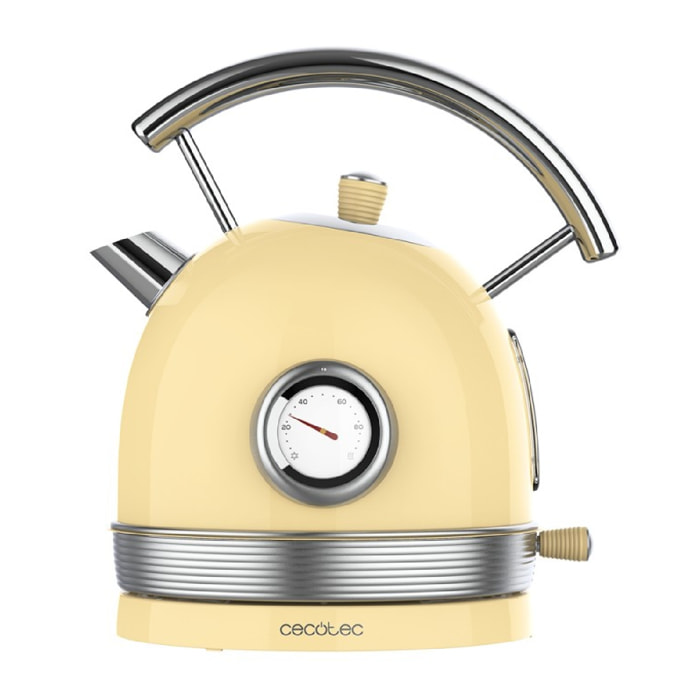 Cecotec Bouilloire électrique ThermoSense 420 Light Yellow. Capacité : 1,8 litre