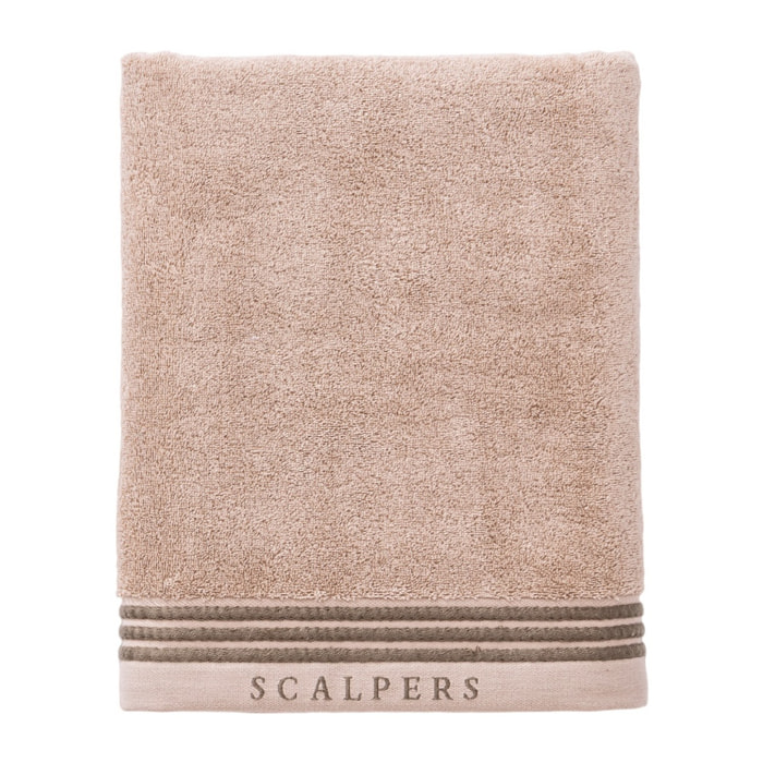 Toalla de baño 90x150cm 100% algodón 550gsm beige con rayas scalpers home